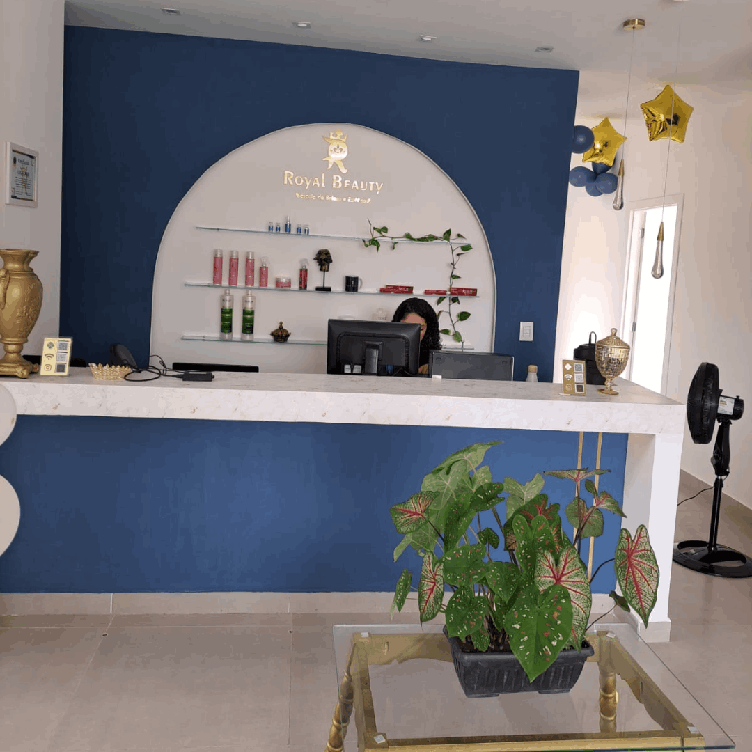 Recepção da unidade Royal Beauty Pro Center em Betim/MG